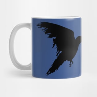 Minimalistic Torn Winged Raven Silhouette Mug